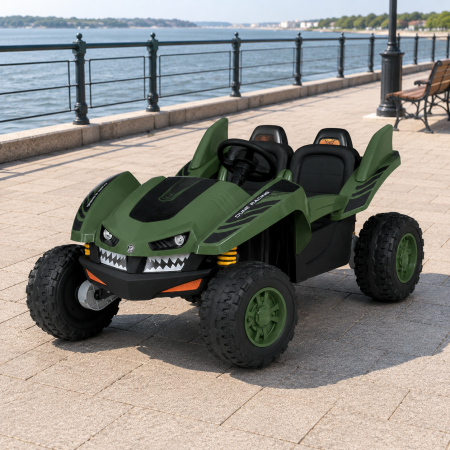 Дитячий електромобіль багі Dune Racing M 6039EBR-10 двомісний, 4 мотори по 35W, EVA, Bluetooth, MP3, темно-зелений