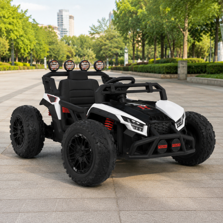 Дитячий електромобіль Багги Polaris RZR Bambi Racer M 6073EBLR-1 білий, 4 мотори по 35W, EVA, екошкіра, MP3, USB, Bluetooth