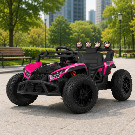 Дитячий електромобіль Багги Polaris RZR Bambi Racer M 6073EBLR-8 рожевий, 4 мотори по 35W, EVA, екошкіра, MP3, USB, Bluetooth