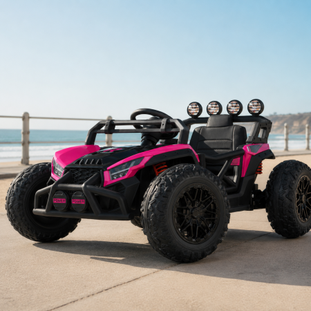Дитячий електромобіль Багги Polaris RZR Bambi Racer M 6073EBLR-8 рожевий, 4 мотори по 35W, EVA, екошкіра, MP3, USB, Bluetooth