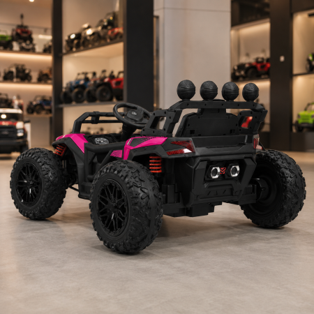 Дитячий електромобіль Багги Polaris RZR Bambi Racer M 6073EBLR-8 рожевий, 4 мотори по 35W, EVA, екошкіра, MP3, USB, Bluetooth