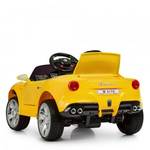 Детский электромобиль Bambi M 3176 EBLR-6 Ferrari F12 Berlinetta, желтый