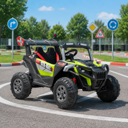 Дитячий електромобіль Джип Багги M 6347EBLRS-5, 4 мотори по 35W, MP3, Bluetooth, EVA, шкіра, зелений