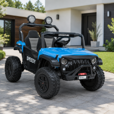 Детский электромобиль Джип Багги UTV Speedy Adventure M 6206EBLR-4 двухместный, 4 мотора по 45W, EVA, кожа, Bluetooth, MP3, USB, синий