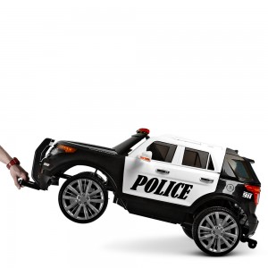 Детский электромобиль Джип Bambi M 3259-1 EBLR-1 Police, черно-белый	