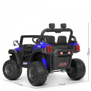 Дитячий електромобіль Джип Bambi M 4625 EBLR-4 Jeep, двомісний, синій