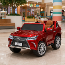 Детский электромобиль Джип двухместный Lexus LX 570 M 3906EBLRS-3, 4 мотора по 35W, EVA, кожа, USB/SD, красный, автопокраска