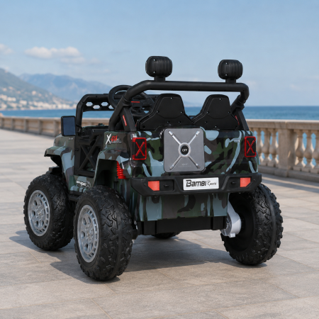 Дитячий електромобіль Джип Jeep Wrangler Bambi M 4960EBLRS-18, 2 мотори по 35W, EVA, шкіра, MP3, USB, Bluetooth, камуфляж