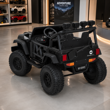 Детский электромобиль Джип Jeep Wrangler Bambi M 6065EBLR-2 двухместный, 2 мотора по 45W, EVA, кожа, Bluetooth, свет, черный Детский электромобиль Джип Jeep Wrangler Bambi M 6065EBLR-2 двухместный, 2 мотора по 45W, EVA, кожа, Bluetooth, свет, черный