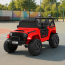 Детский электромобиль Джип Jeep Wrangler M 6287EBLR-3 двухместный красный, 4 мотора по 45W, EVA, кожа, Bluetooth