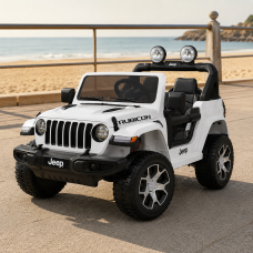 Детский электромобиль Jeep Wrangler Rubicon белый с музыкой и Bluetooth