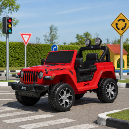 Детский электромобиль Jeep Wrangler Rubicon Bambi красный 4 мотора 35W