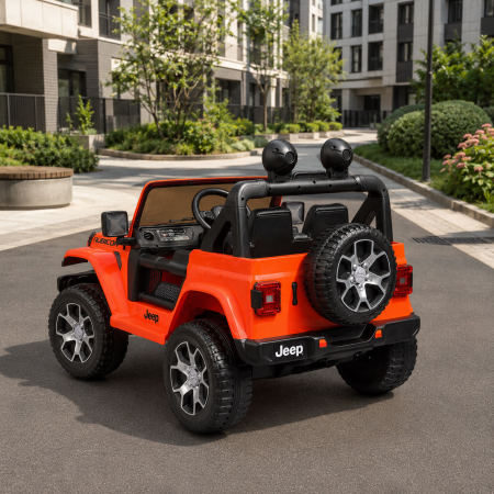 Детский электромобиль Джип Jeep Wrangler Rubicon Bambi M 4176 оранжевый 4 мотора