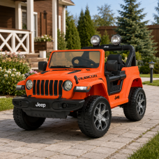 Детский электромобиль Джип Jeep Wrangler Rubicon Bambi M 4176 оранжевый 4 мотора