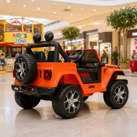 Детский электромобиль Джип Jeep Wrangler Rubicon Bambi M 4176 оранжевый 4 мотора