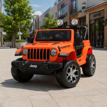 Детский электромобиль Джип Jeep Wrangler Rubicon Bambi M 4176 оранжевый 4 мотора