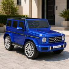 Детский электромобиль Джип Mercedes-Benz G-Class G500 Гелендваген Bambi M 5028 EBLRS-4 крашеный синий, 4 мотора по 25W, EVA, кожа, MP3, USB