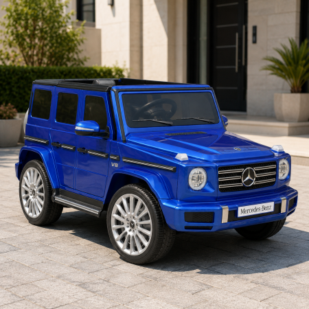 Детский электромобиль Джип Mercedes-Benz G-Class G500 Гелендваген Bambi M 5028 EBLRS-4 крашеный синий, 4 мотора по 25W, EVA, кожа, MP3, USB