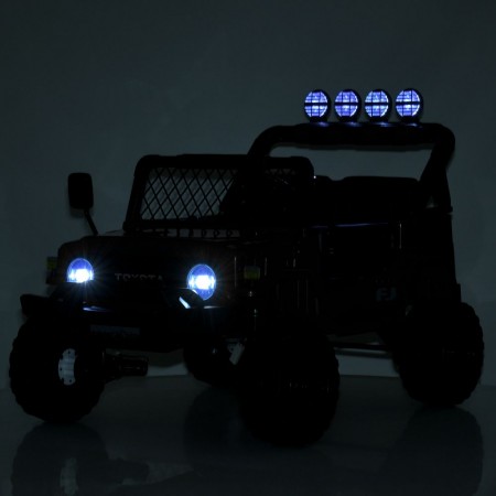 Дитячий електромобіль Джип Toyota FJ Cruiser 2566AEBLR-2 двомісний, 4 мотори по 35W, EVA, шкіра, MP3, USB, Bluetooth, чорний
