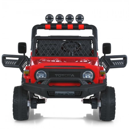 Детский электромобиль Джип Toyota FJ Cruiser 2566AEBLR-3 двухместный, 4 мотора по 35W, EVA, кожа, MP3, USB, Bluetooth, красный Детский электромобиль Джип Toyota FJ Cruiser 2566AEBLR-3 двухместный, 4 мотора по 35W, EVA, кожа, MP3, USB, Bluetooth, красный