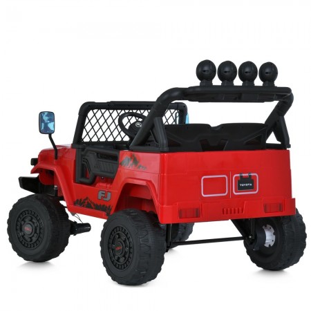 Детский электромобиль Джип Toyota FJ Cruiser 2566AEBLR-3 двухместный, 4 мотора по 35W, EVA, кожа, MP3, USB, Bluetooth, красный Детский электромобиль Джип Toyota FJ Cruiser 2566AEBLR-3 двухместный, 4 мотора по 35W, EVA, кожа, MP3, USB, Bluetooth, красный