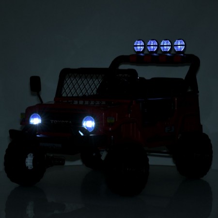 Детский электромобиль Джип Toyota FJ Cruiser 2566AEBLR-3 двухместный, 4 мотора по 35W, EVA, кожа, MP3, USB, Bluetooth, красный Детский электромобиль Джип Toyota FJ Cruiser 2566AEBLR-3 двухместный, 4 мотора по 35W, EVA, кожа, MP3, USB, Bluetooth, красный