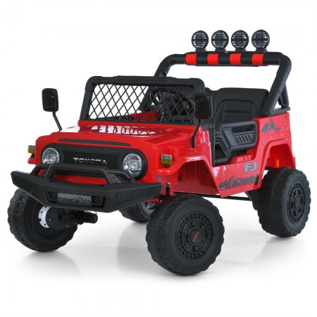 Детский электромобиль Джип Toyota FJ Cruiser 2566AEBLR-3 двухместный, 4 мотора по 35W, EVA, кожа, MP3, USB, Bluetooth, красный Детский электромобиль Джип Toyota FJ Cruiser 2566AEBLR-3 двухместный, 4 мотора по 35W, EVA, кожа, MP3, USB, Bluetooth, красный