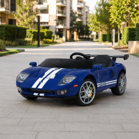 Детский электромобиль Ford GT M 6107EBLR-4 синий, 4 мотора по 90W, Bluetooth, кожа Детский электромобиль Ford GT M 6107EBLR-4 синий, 4 мотора по 90W, Bluetooth, кожа