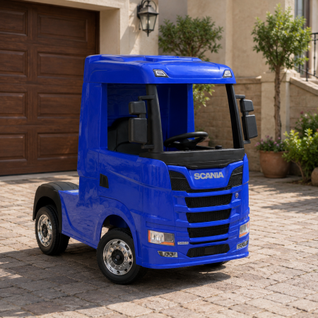 Дитячий електромобіль вантажівка Scania R500 M 6062EBLR-4 синій, 4 мотори по 35W, MP3, USB, Bluetooth, EVA, екошкіра