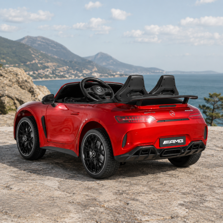 Дитячий електромобіль Mercedes-AMG GT R Roadster M 6313EBLRS-3, двомісний, 4 мотори по 200W, EVA, шкіра, Bluetooth, MP3, червоний автофарбування Дитячий електромобіль Mercedes-AMG GT R Roadster M 6313EBLRS-3, двомісний, 4 мотори по 200W, EVA, шкіра, Bluetooth, MP3, червоний автофарбування