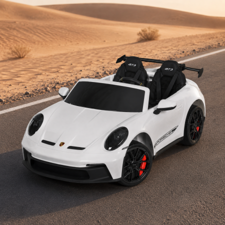 Детский электромобиль Porsche 911 GT3 RS M 6111EBLR-1 двухместный, 2 мотора по 320W, EVA, кожа, MP3, Bluetooth, белый Детский электромобиль Porsche 911 GT3 RS M 6111EBLR-1 двухместный, 2 мотора по 320W, EVA, кожа, MP3, Bluetooth, белый