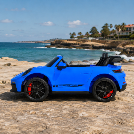 Детский электромобиль Porsche 911 GT3 RS M 6111EBLR-4 двухместный, 2 мотора по 320W, EVA, кожа, Bluetooth, MP3, синий Детский электромобиль Porsche 911 GT3 RS M 6111EBLR-4 двухместный, 2 мотора по 320W, EVA, кожа, Bluetooth, MP3, синий