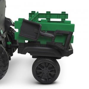 Детский электромобиль Трактор Bambi M 4463 EBLR-10, с прицепом, зеленый