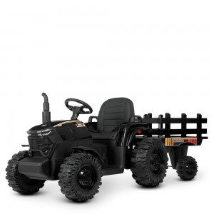 Детский электромобиль Трактор Bambi M 4623 EBLR-2 (24V) с прицепом, черный