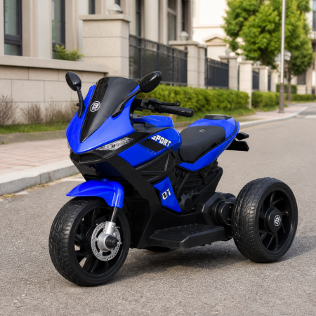 Детский мотоцикл Ducati Bambi Racer M 4454ELR-4 синий, с пультом управления, 2 мотора по 35W, EVA, кожа, MP3/USB/TF