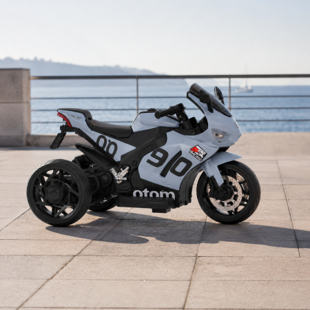 Детский мотоцикл Aprilia RS 660 RSV4 M 6265EL-11 серый, 2 мотора по 35W, EVA, кожа, Bluetooth, USB, TF Детский мотоцикл Aprilia RS 660 RSV4 M 6265EL-11 серый, 2 мотора по 35W, EVA, кожа, Bluetooth, USB, TF
