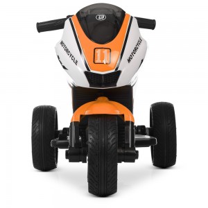 Детский мотоцикл Bambi M 4135 EL-1-7 Yamaha, бело-оранжевый