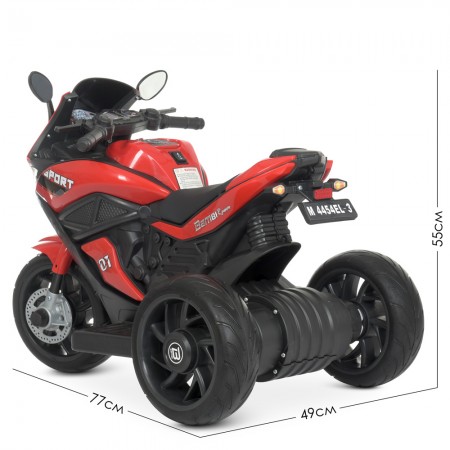 Детский мотоцикл Ducati Bambi M 4454EL-3 красный, 2 мотора по 35W, EVA, кожа, MP3/USB/TF