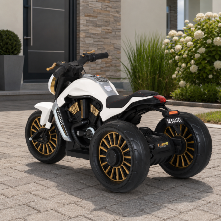 Детский мотоцикл Bambi M 5048EL-1 Harley-Davidson V-Rod белый, 2 мотора по 25W, EVA, кожа, MP3, USB, Bluetooth Детский мотоцикл Bambi M 5048EL-1 Harley-Davidson V-Rod белый, 2 мотора по 25W, EVA, кожа, MP3, USB, Bluetooth