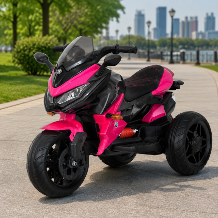 Детский мотоцикл BMW K1300S Bambi M 4274EL-8, розовый, 2 мотора по 35W, EVA, кожа, MP3, USB, TF
