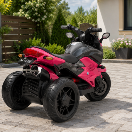 Детский мотоцикл BMW K1300S Bambi M 4274EL-8, розовый, 2 мотора по 35W, EVA, кожа, MP3, USB, TF
