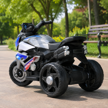 Детский мотоцикл BMW S1000R M 6262EL-11, 2 мотора по 25W, EVA, кожа, Bluetooth, USB, TF, серый