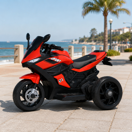 Детский мотоцикл Ducati Bambi M 4454EL-3 красный, 2 мотора по 35W, EVA, кожа, MP3/USB/TF