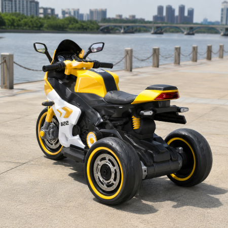 Детский мотоцикл Ducati Panigale M 6307EL-6 желтый, 2 мотора по 25W, EVA, экокожа, MP3, USB, Bluetooth