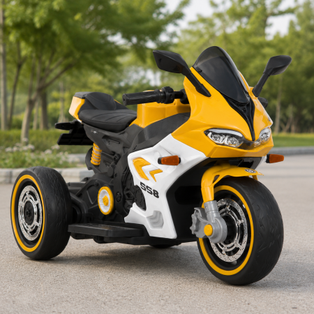 Детский мотоцикл Ducati Panigale M 6307EL-6 желтый, 2 мотора по 25W, EVA, экокожа, MP3, USB, Bluetooth