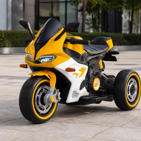 Детский мотоцикл Ducati Panigale M 6307EL-6 желтый, 2 мотора по 25W, EVA, экокожа, MP3, USB, Bluetooth