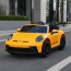 Двомісний дитячий електромобіль Porsche 911 GT3 RS M 6111EBLR-6, 2 мотори по 320W, EVA колеса, екошкіра, MP3, Bluetooth, жовтий