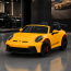 Двомісний дитячий електромобіль Porsche 911 GT3 RS M 6111EBLR-6, 2 мотори по 320W, EVA колеса, екошкіра, MP3, Bluetooth, жовтий