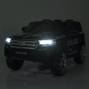 Детский электромобиль Джип Bambi JJ 2022 EBLR-2-1 Police Toyota Land Cryiser, черный
