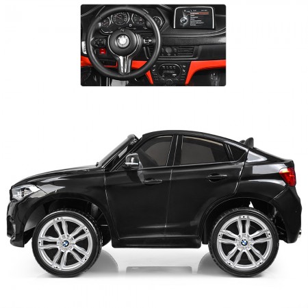 Двомісний дитячий електромобіль Джип Bambi JJ 2168-2 EBLR-2 BMW X6M, чорний
